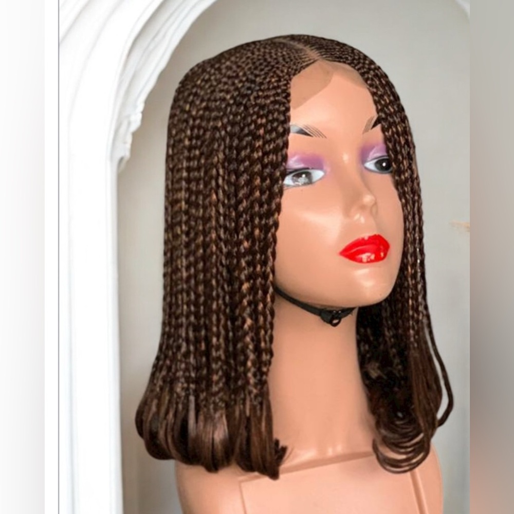 Middle Part Cornrow Bob Braided Wig